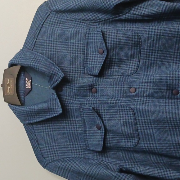 Land's End size 2X women's fleece shacket in a Glen Plaid deep sea navy … - Picture 5 of 17